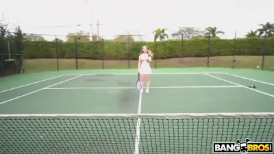 Cute-looking blonde teen Kimberly Snow impaled by long black snake