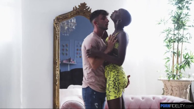 Astonishing black model Zaawaadi likes fucking with a white penis